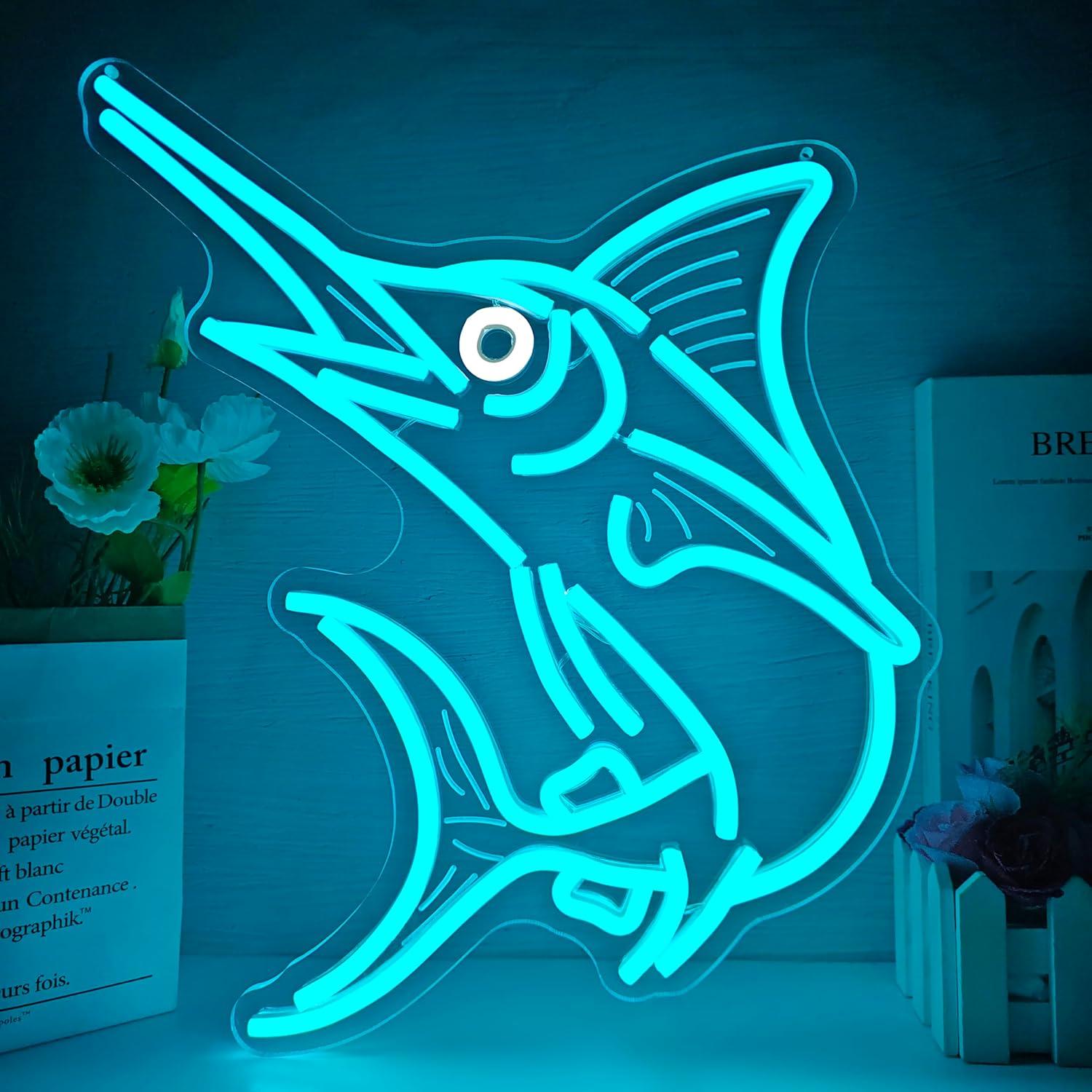 Up Lighting Decor - Marlin Fish Neon Sign Deep Sea