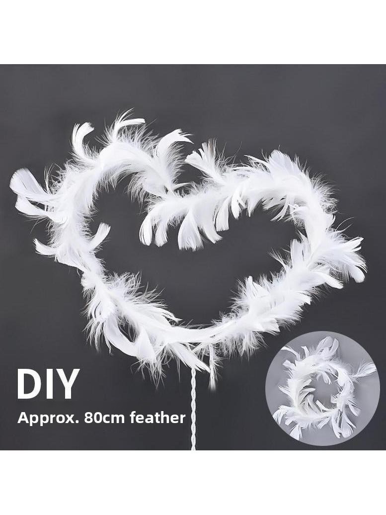 Kitchen Decor Lighting - Pearl White Feathers Light String Birthday
