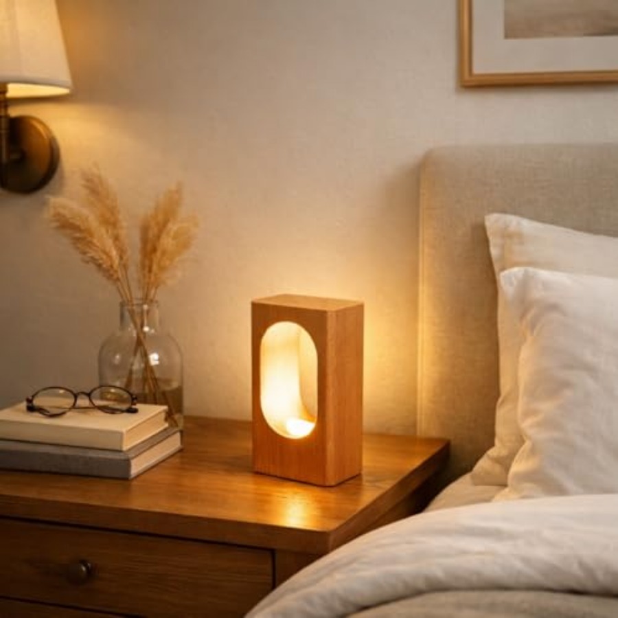 Lighting Decor Home - LED Wood Desk Lamp, Bedroom Bedside