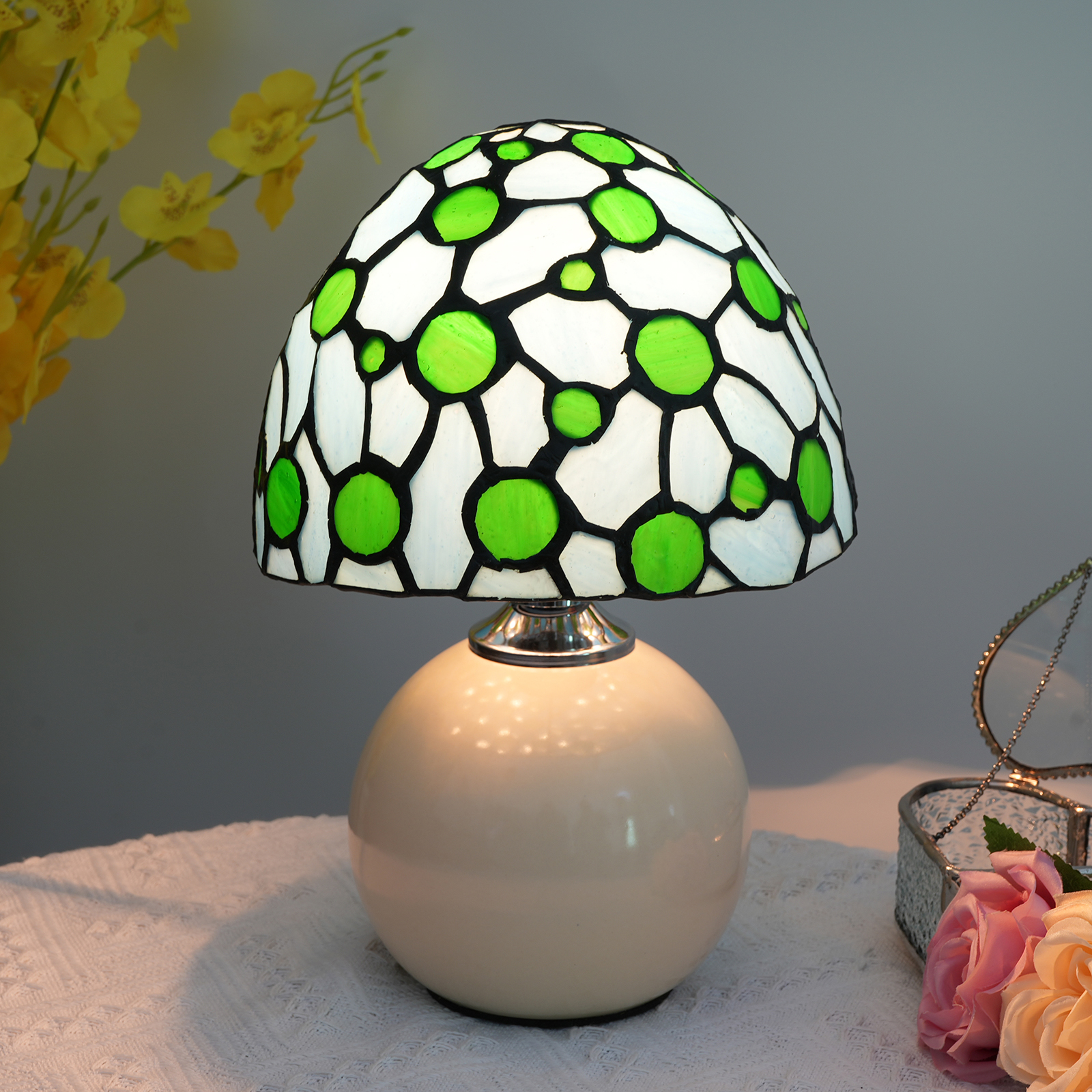 Mushroom Table Lamp - Creative glass Mushroom Style Night Light