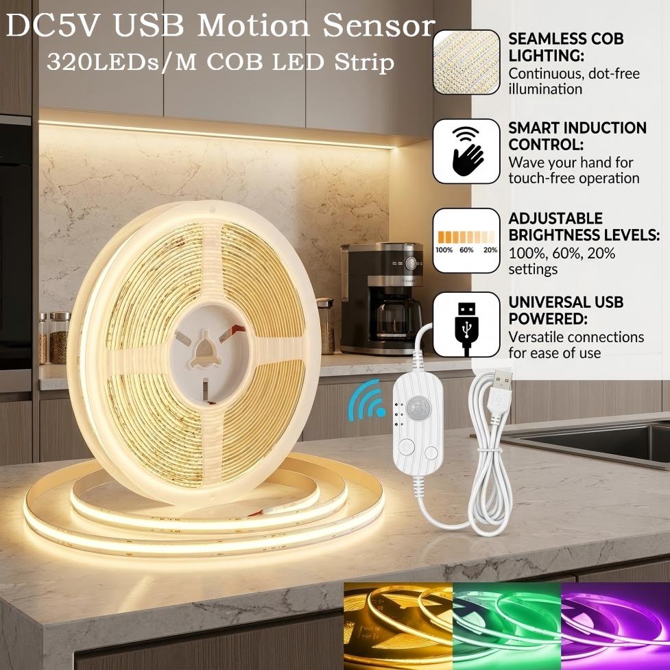 Lighting Decor And More - DC5V USB Motion Sensor 8mm COB