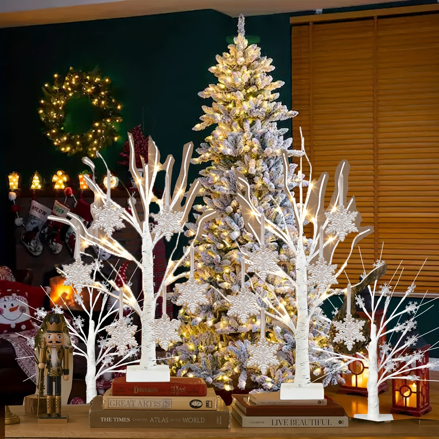 Pair of Snowflake Birch, Holid – обзор и цена Lighting Decor Home