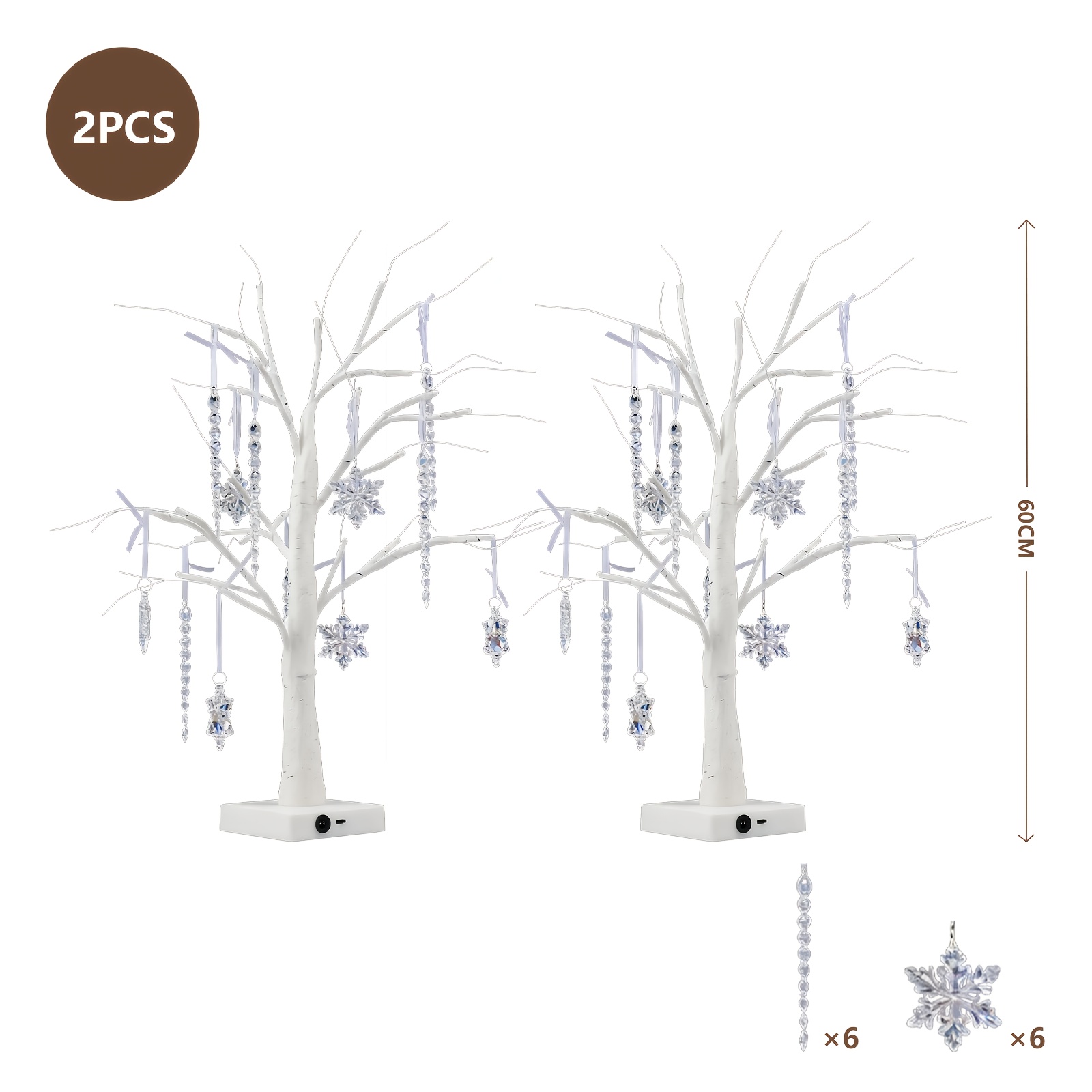 Pair of Snowflake Birch, Holid – обзор и цена Lighting Decor Home