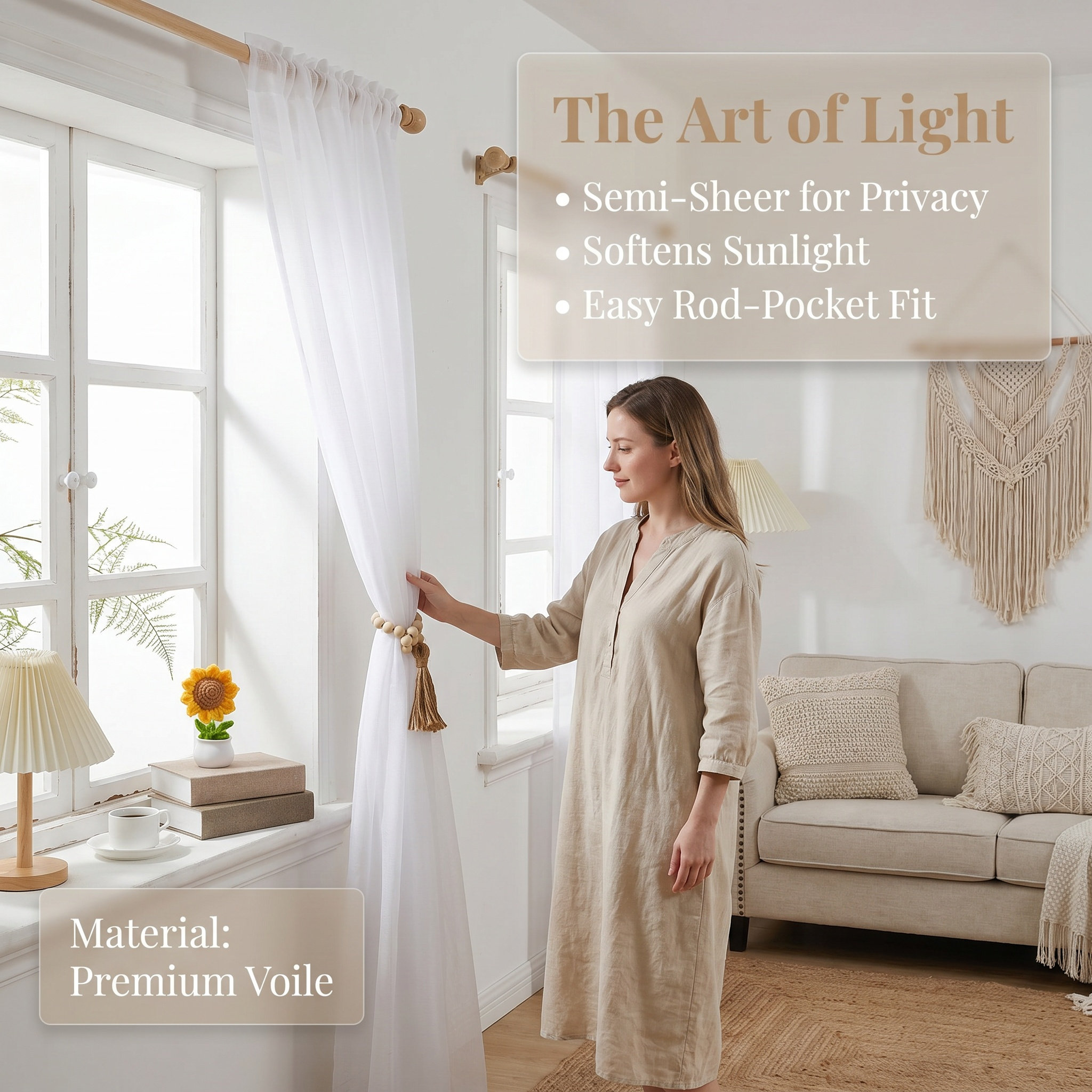 White Sheer Curtain Semi Trans – обзор и цена Kitchen Decor Lighting