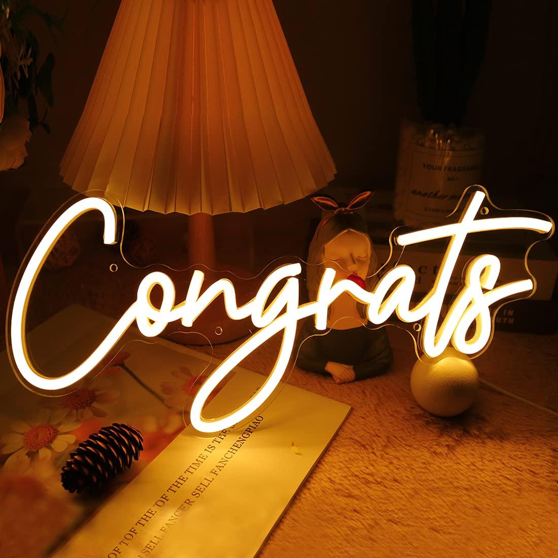 Congrats Neon Sign USB Dimmabl – обзор и цена Lighting Decor For Wedding