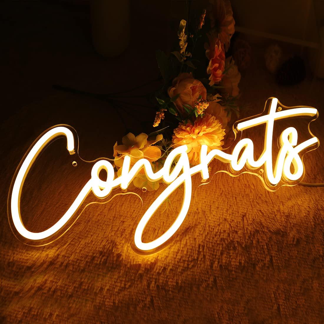 Congrats Neon Sign USB Dimmabl – обзор и цена Lighting Decor For Wedding