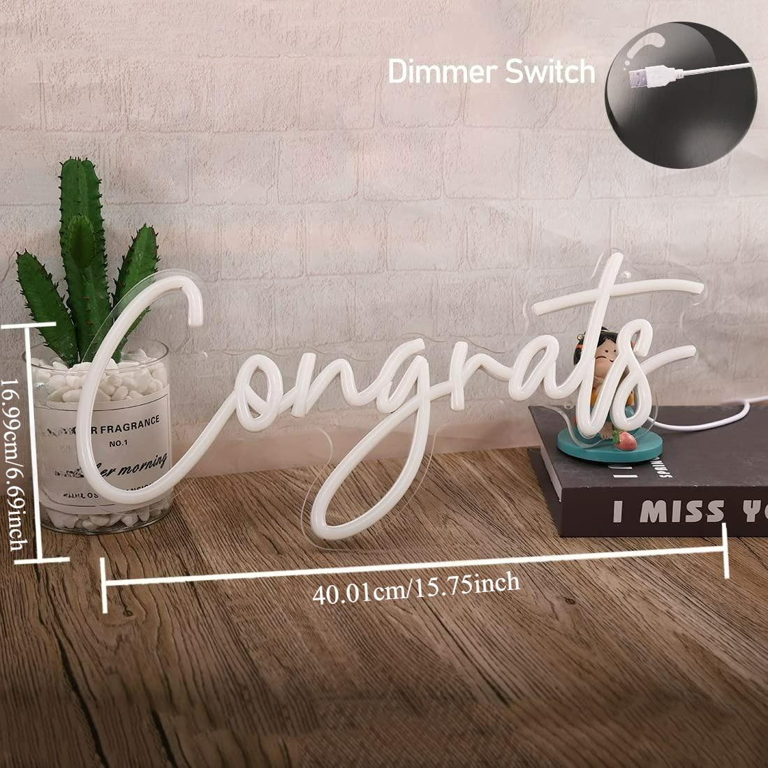 Congrats Neon Sign USB Dimmabl – обзор и цена Lighting Decor For Wedding