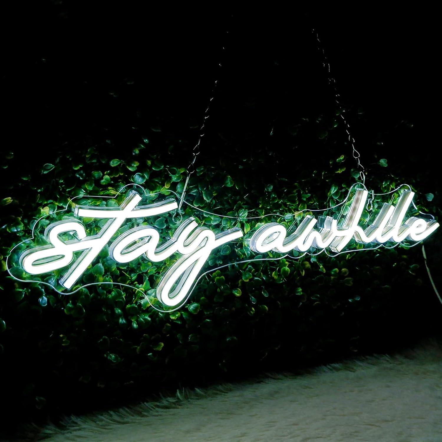 Stay Awhile Neon Signs USB Dim – обзор и цена Lighting Decor Home