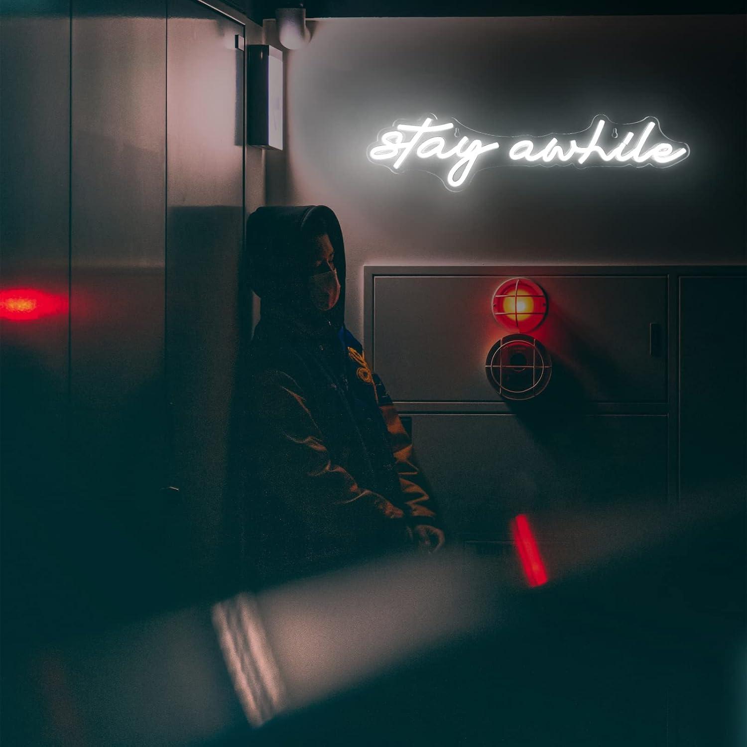 Stay Awhile Neon Signs USB Dim – обзор и цена Lighting Decor Home