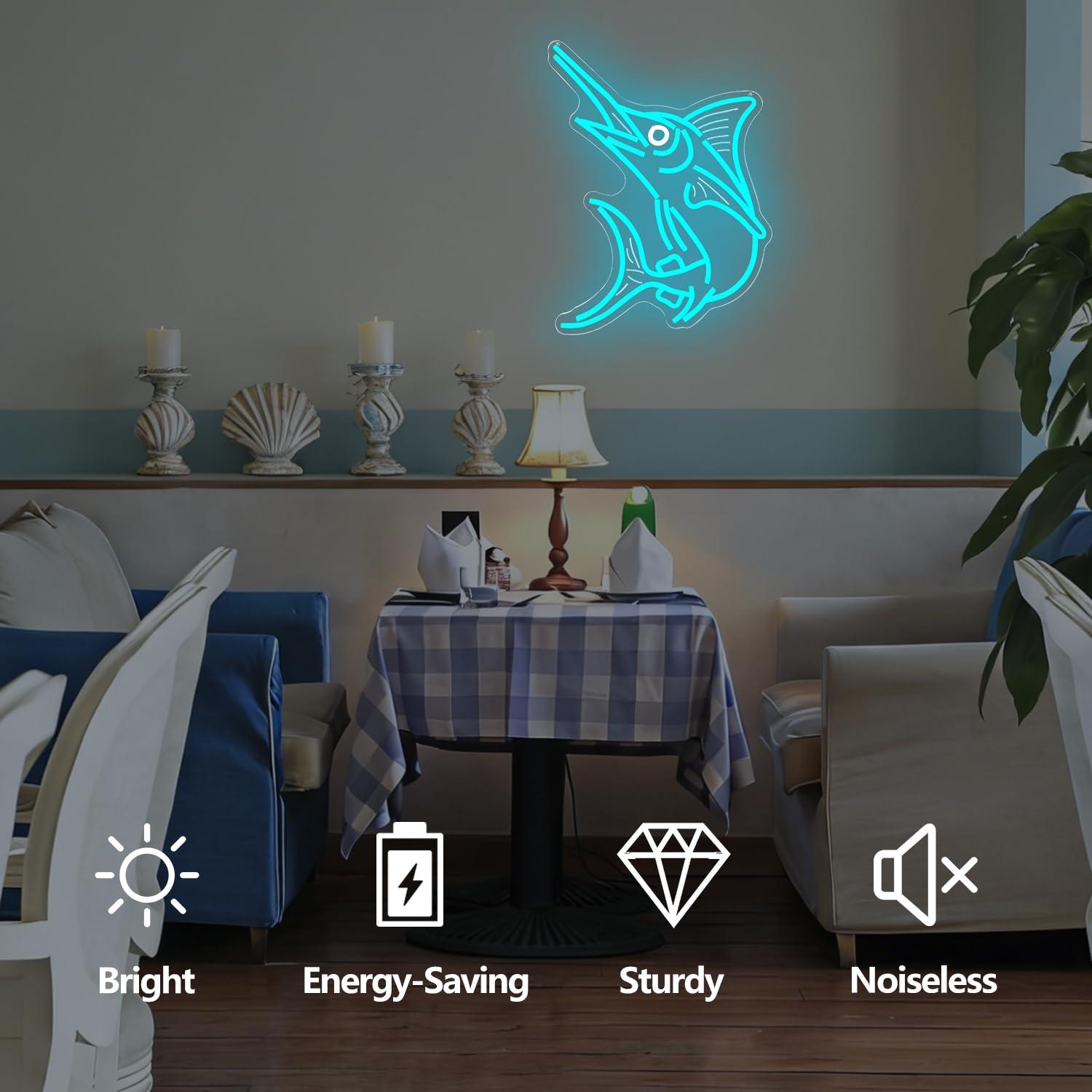 Marlin Fish Neon Sign Deep Sea – обзор и цена Up Lighting Decor