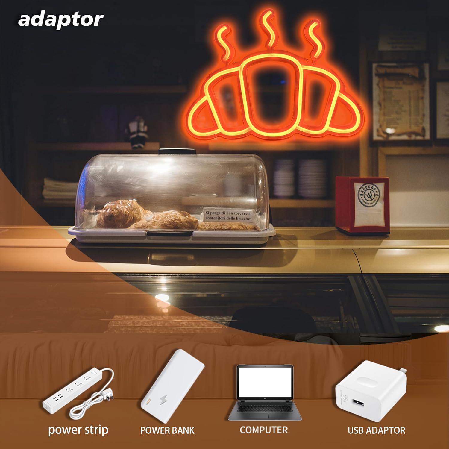 Croissant Neon Sign USB Powere – обзор и цена Kitchen Decor Lighting