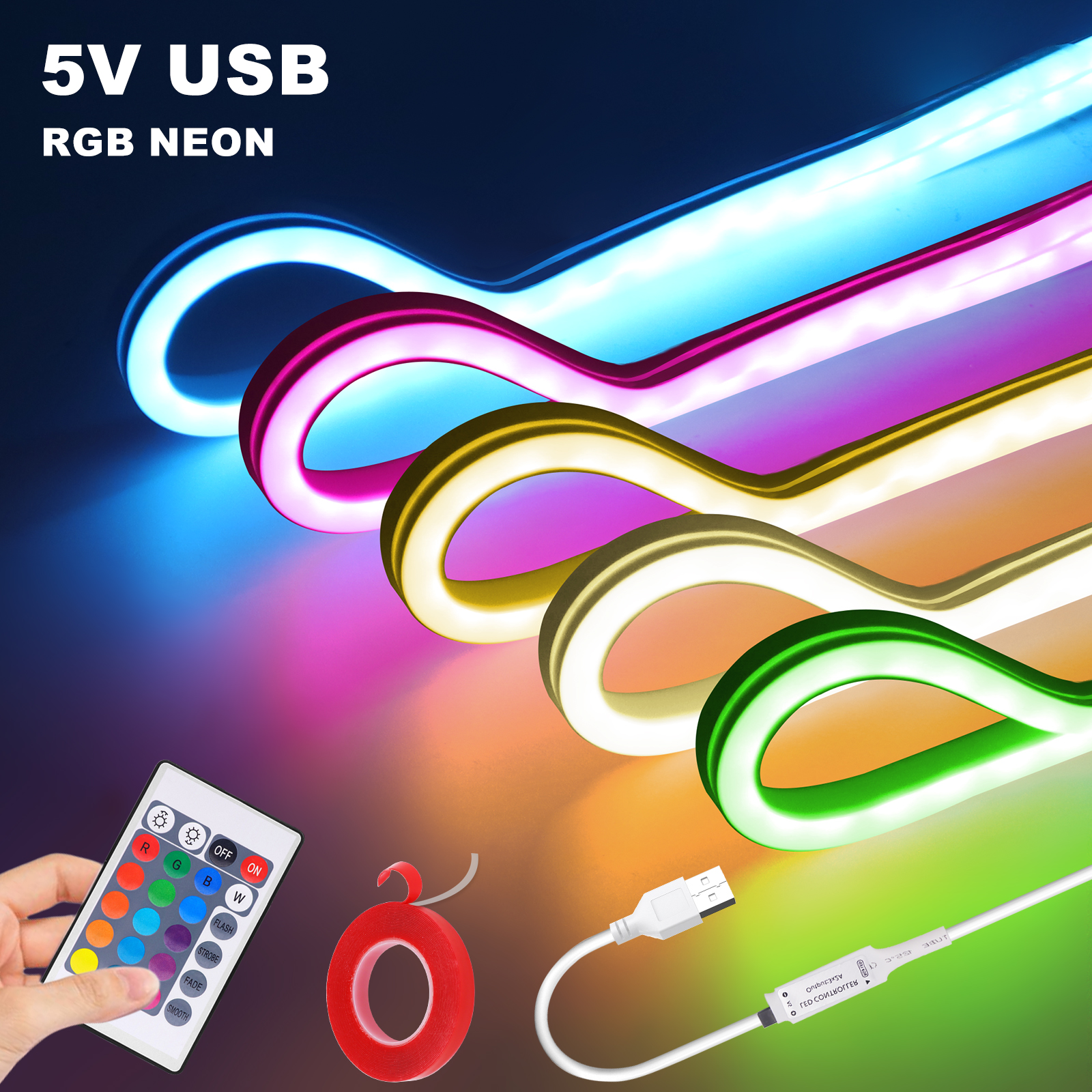 5V RGB Neon Strip Light 1M 2M  – обзор и цена Lighting Decor And More