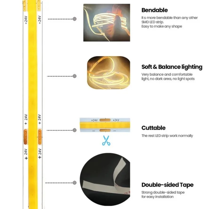 LED COB Strip Light High Densi – обзор и цена Lighting Decor And More