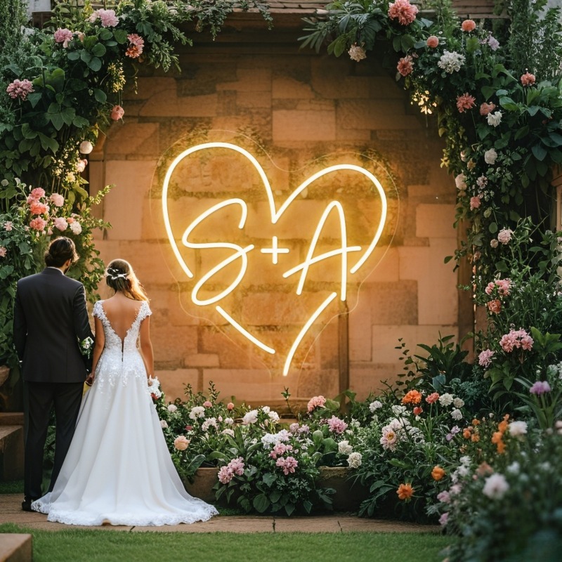 Custom Initials Heart LED Neon – обзор и цена Lighting Decor Items