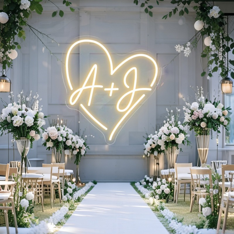 Custom Initials Heart LED Neon – обзор и цена Lighting Decor Items
