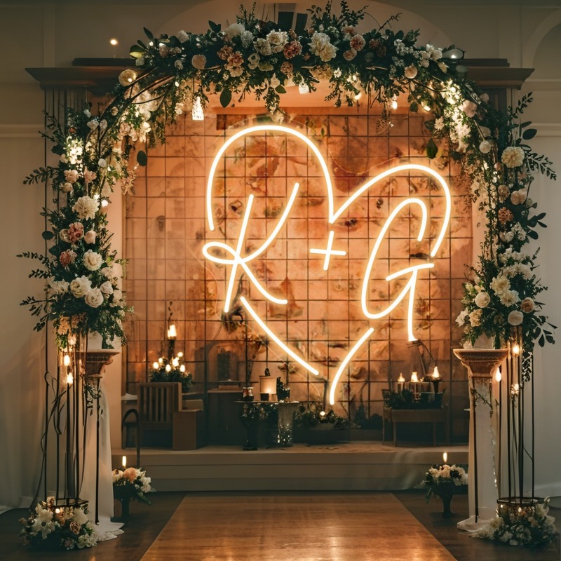 Custom Initials Heart LED Neon – обзор и цена Lighting Decor Items