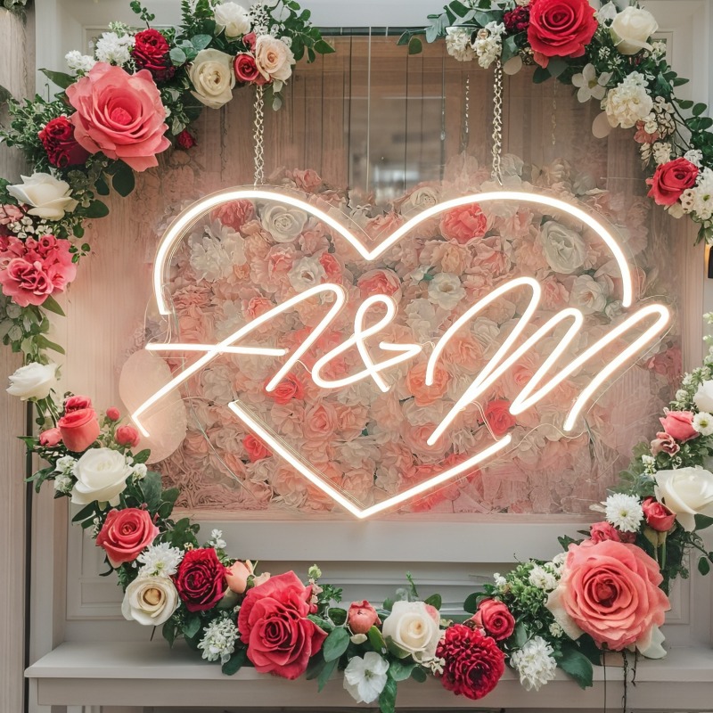 Custom Initials Heart LED Neon – обзор и цена Lighting Decor Items