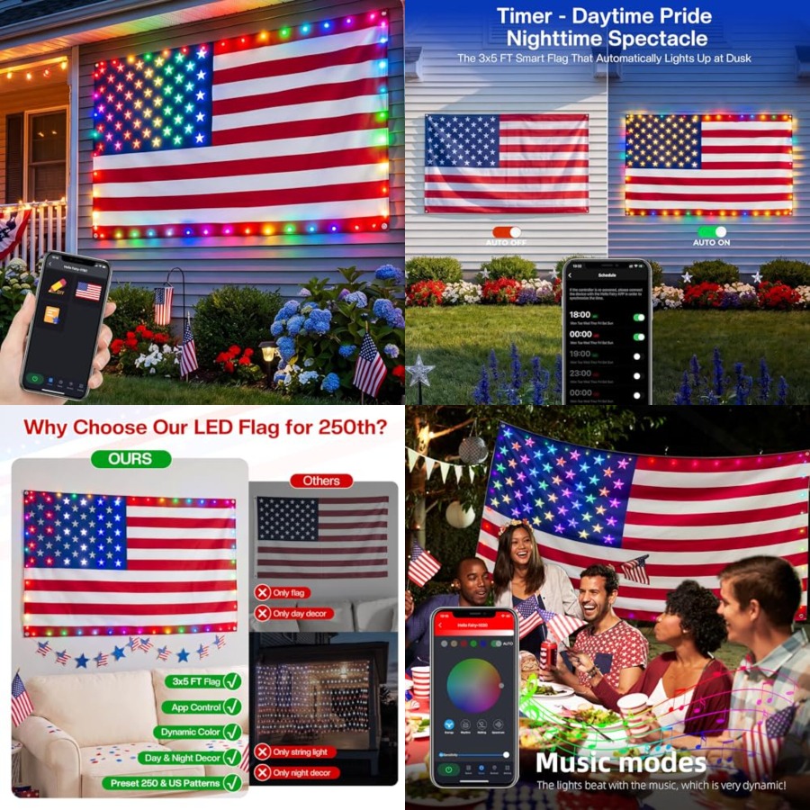 Smart Lighted American Flag 3x – обзор и цена Up Lighting Decor
