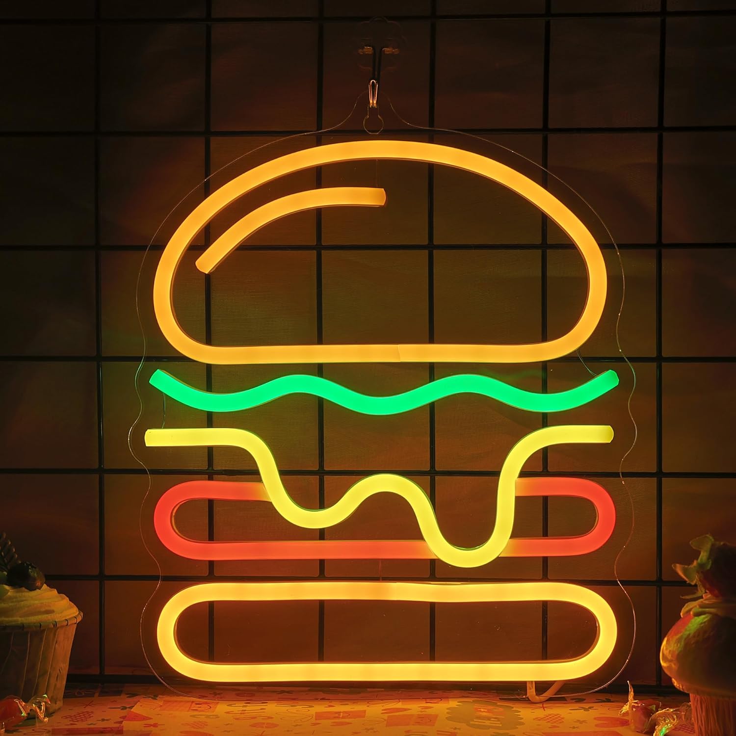 Burger Neon Sign with Layered  – обзор и цена Lighting Decoration Ideas For Home