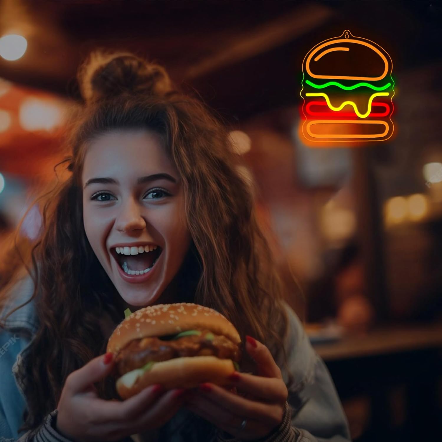 Burger Neon Sign with Layered  – обзор и цена Lighting Decoration Ideas For Home