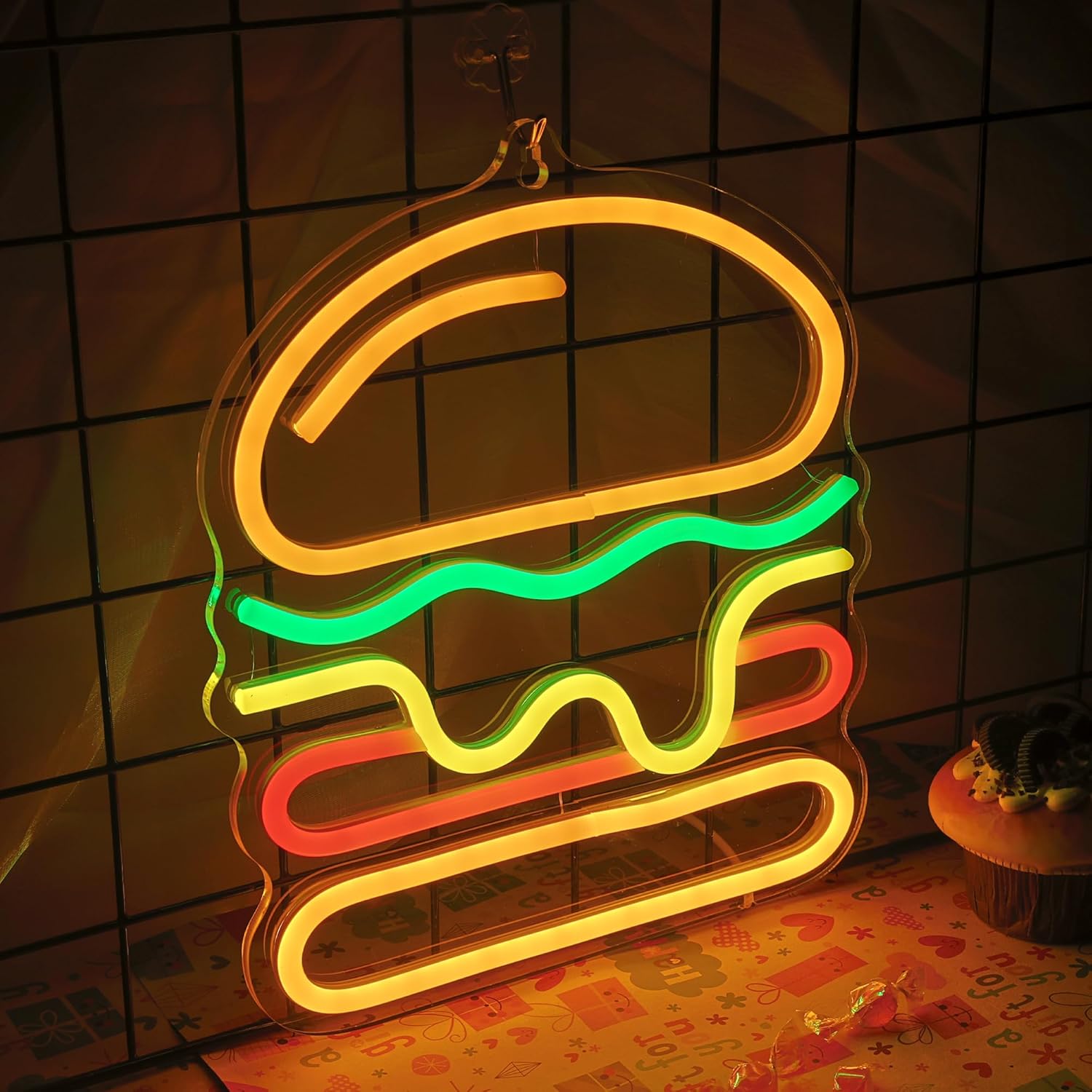 Burger Neon Sign with Layered  – обзор и цена Lighting Decoration Ideas For Home