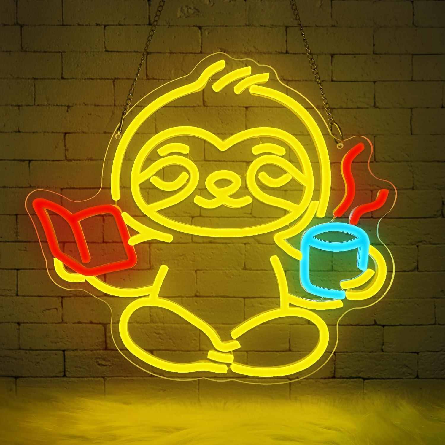 Sloth Neon Sign USB Dimmable L – обзор и цена Lighting Decor Home