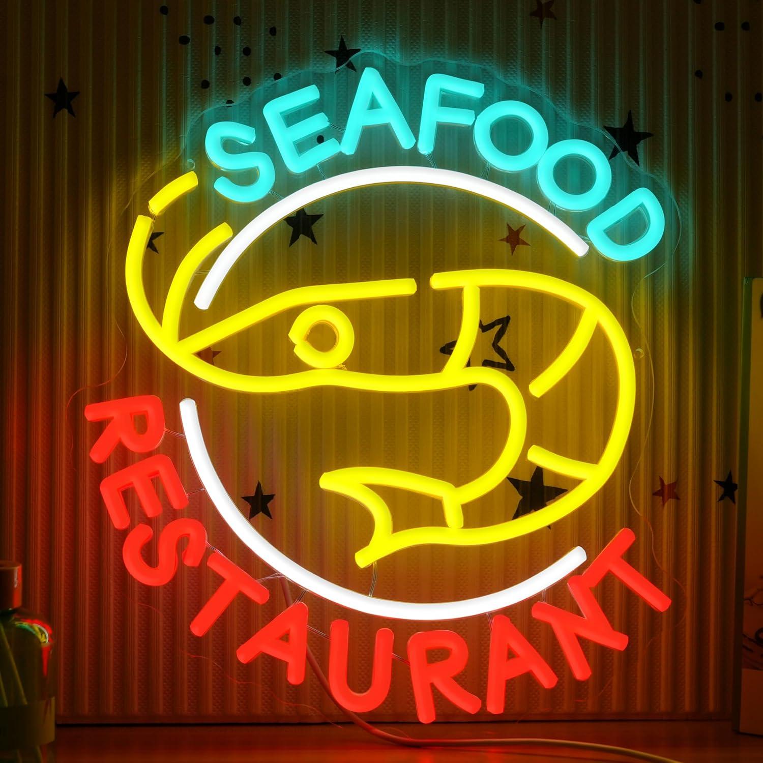 Seafood Restaurant Neon Sign D – обзор и цена Kitchen Decor Lighting