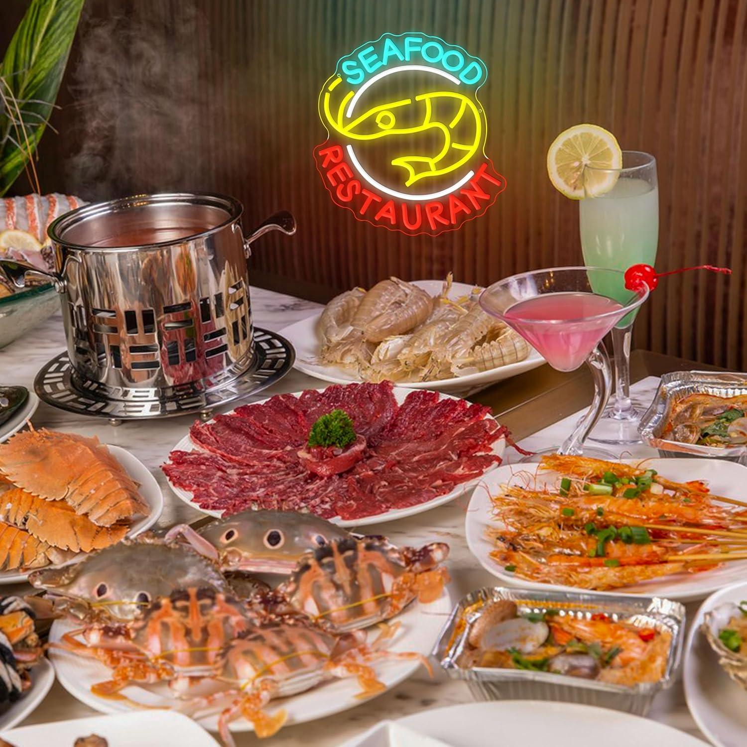 Seafood Restaurant Neon Sign D – обзор и цена Kitchen Decor Lighting