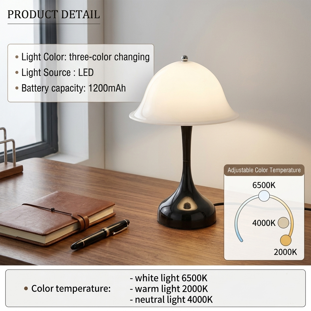Desk Lamp LED Rechargeable Lig – обзор и цена Mushroom Table Lamp