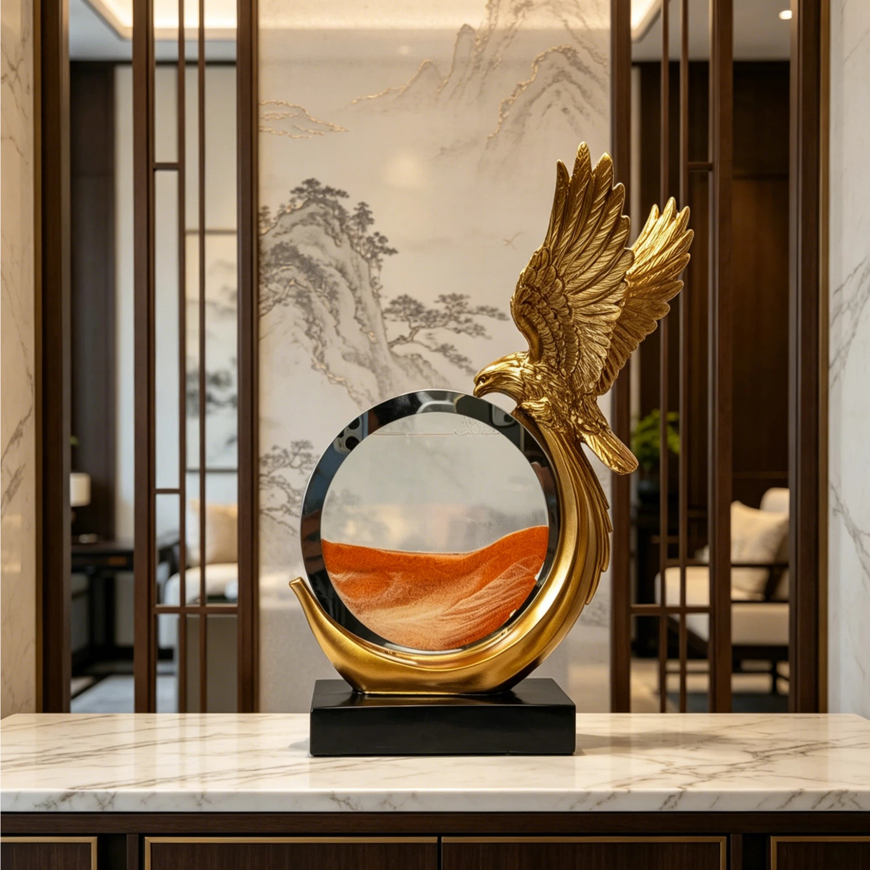 Golden Eagle Resin Statue with – обзор и цена Lighting Decor Company