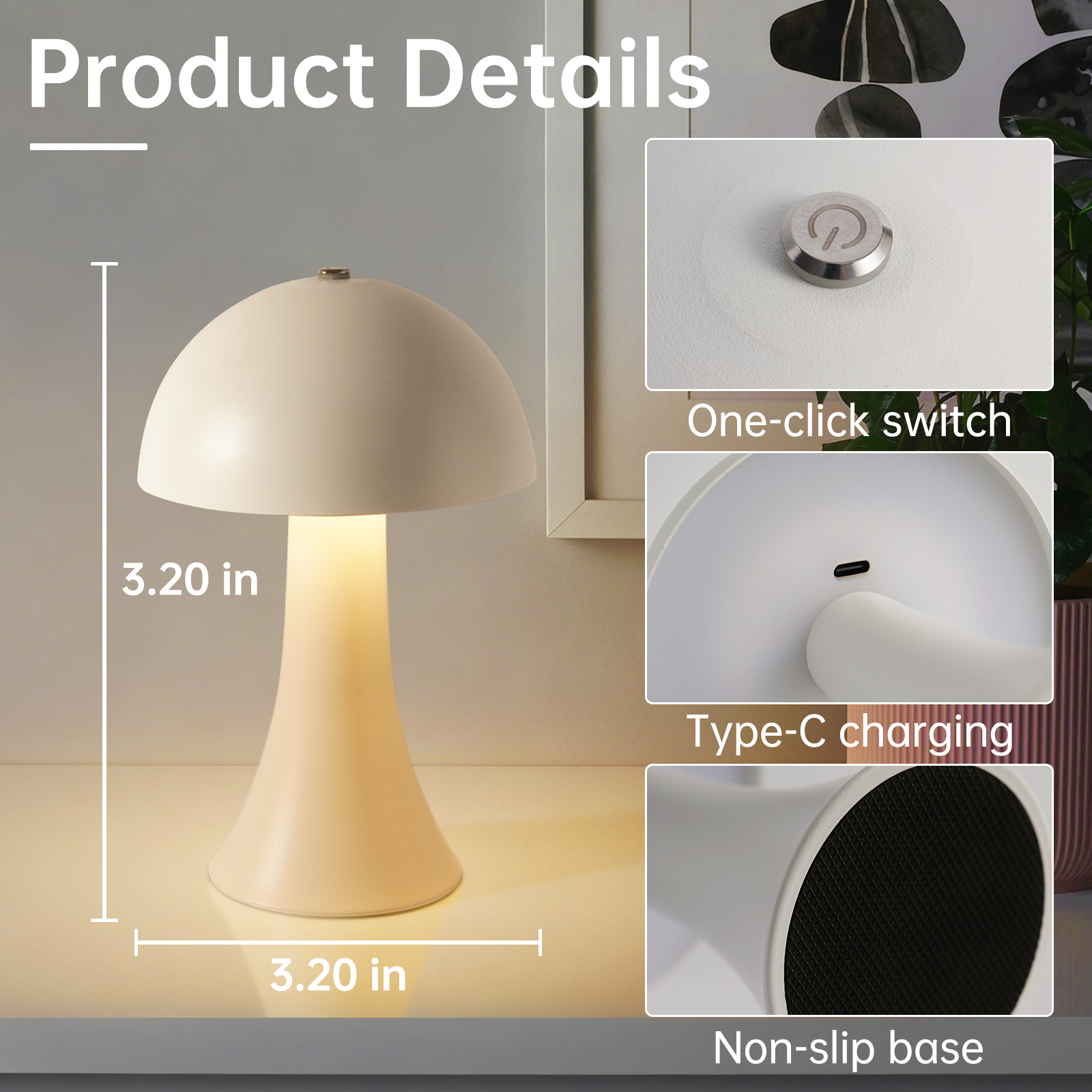 Rechargeable New LED Table Lam – обзор и цена Mushroom Table Lamp