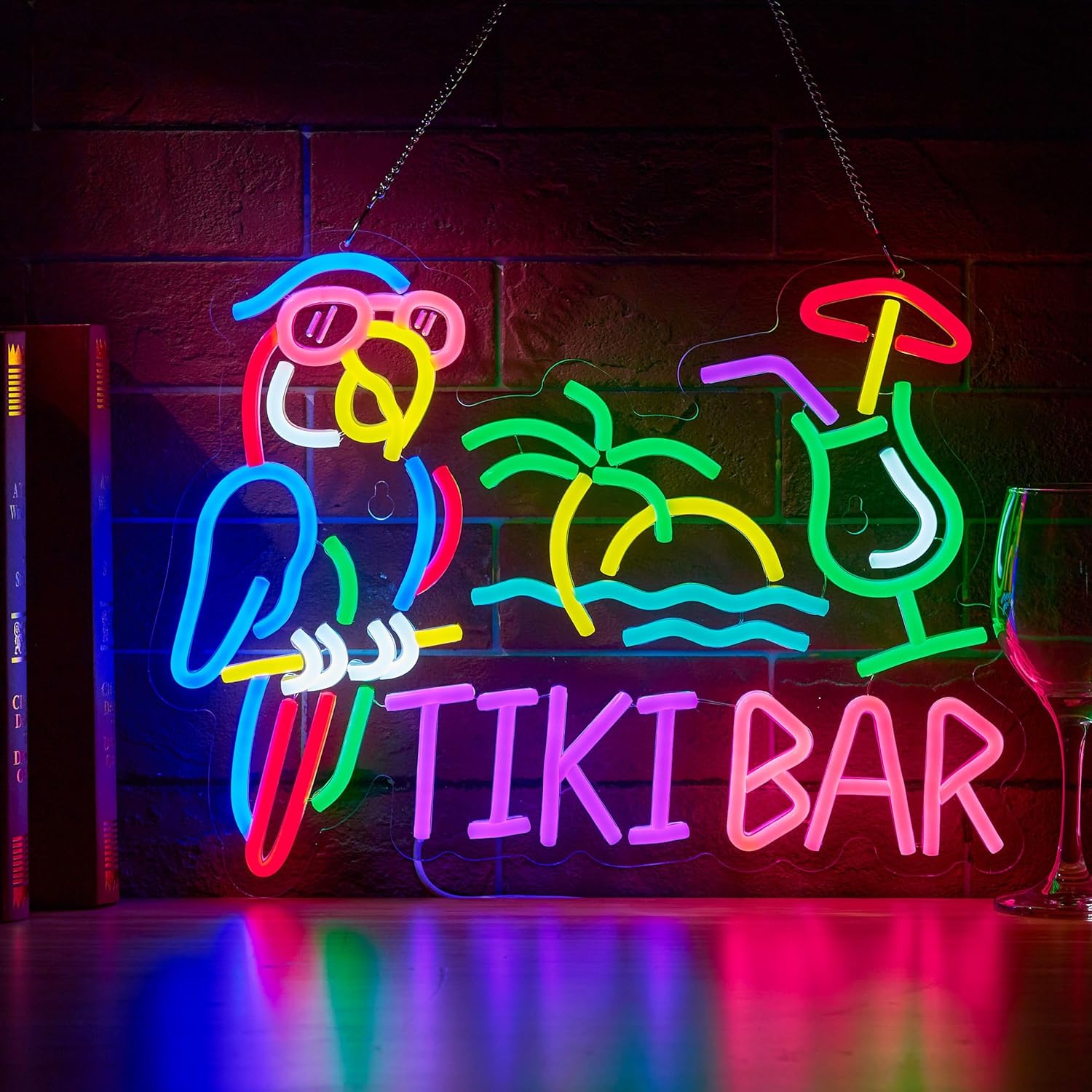 Tiki Bar Parrot Palm Tree Neon – обзор и цена Lighting Decor Items