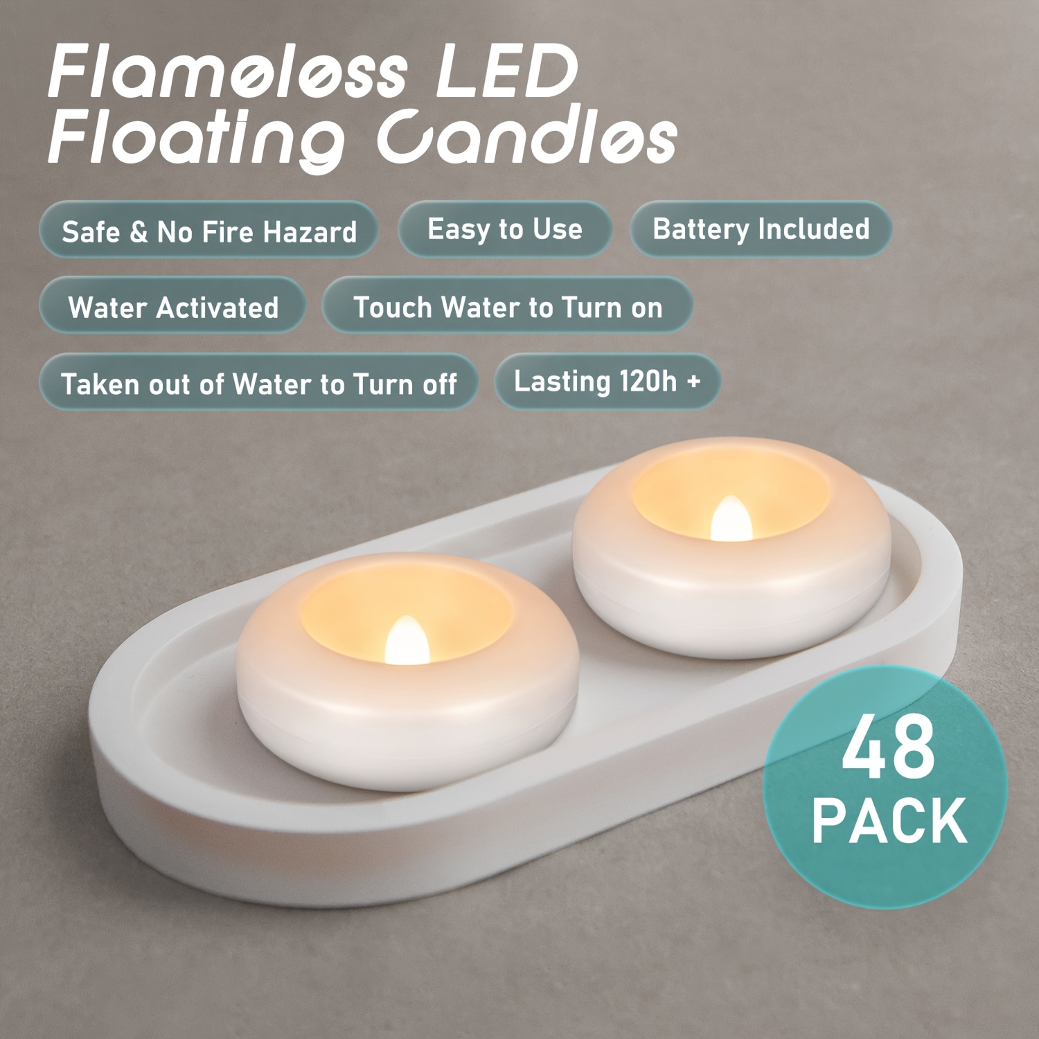 48 LED Floating Candles, 3-inc – обзор и цена Up Lighting Decor