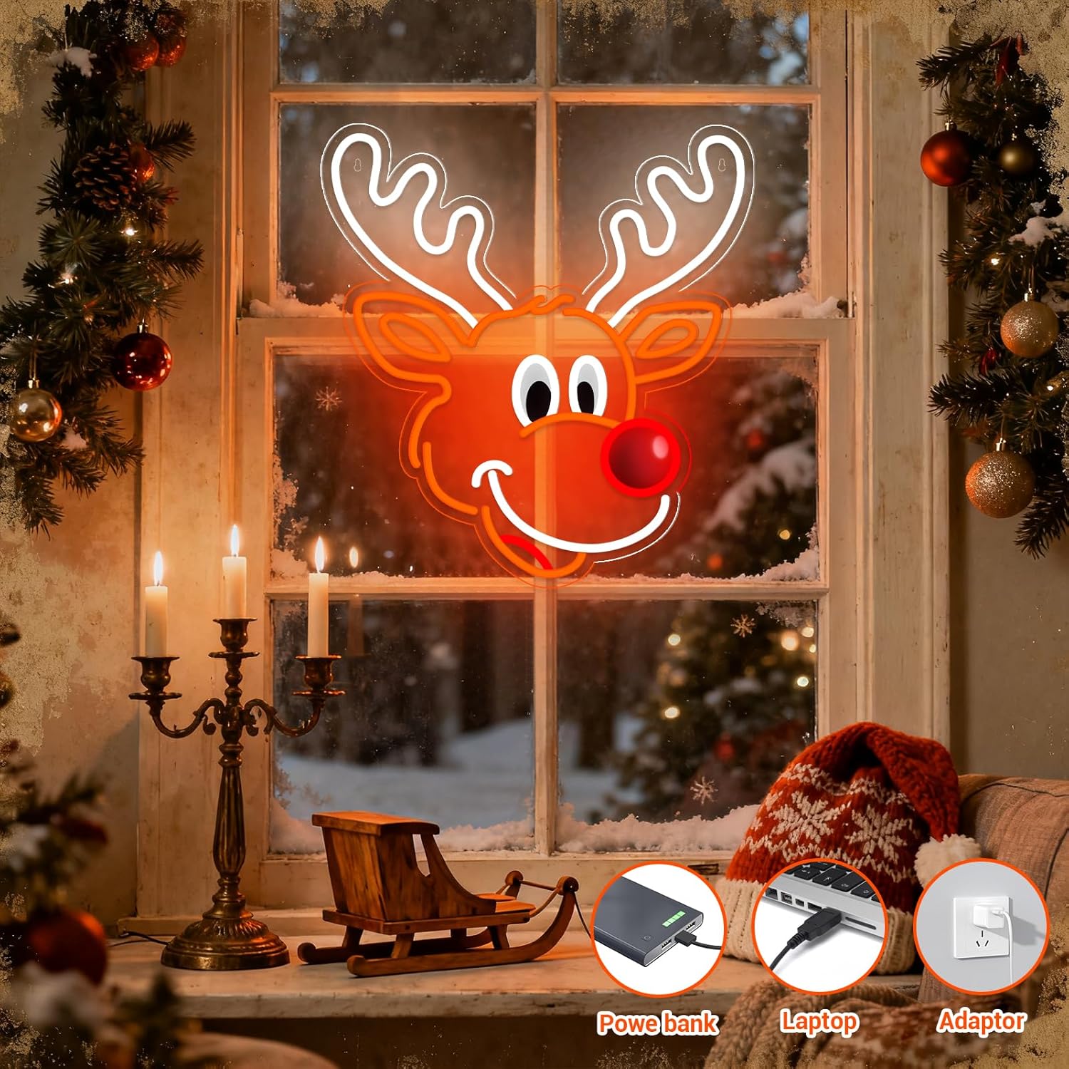 Cute Christmas Reindeer Neon S – обзор и цена Lighting Decoration Ideas For Home