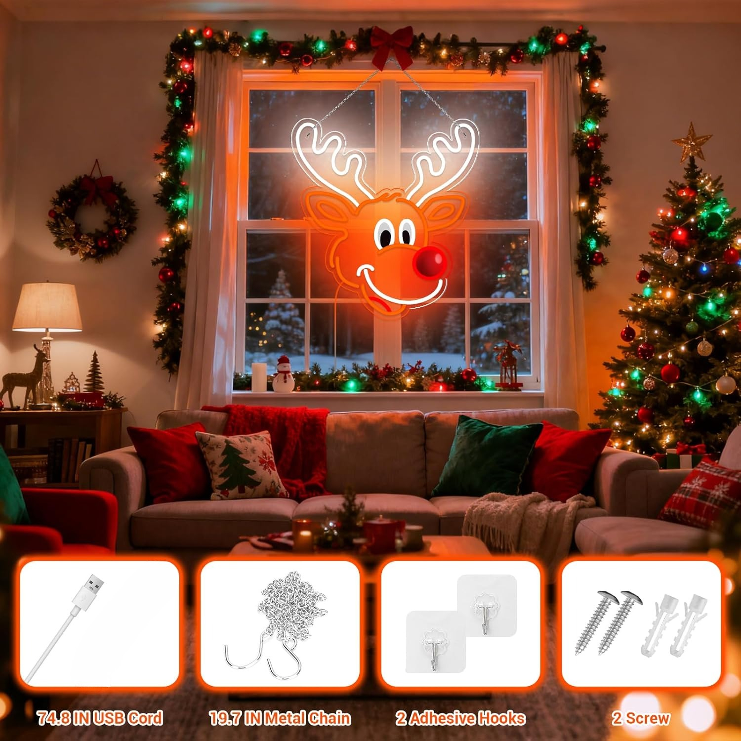 Cute Christmas Reindeer Neon S – обзор и цена Lighting Decoration Ideas For Home