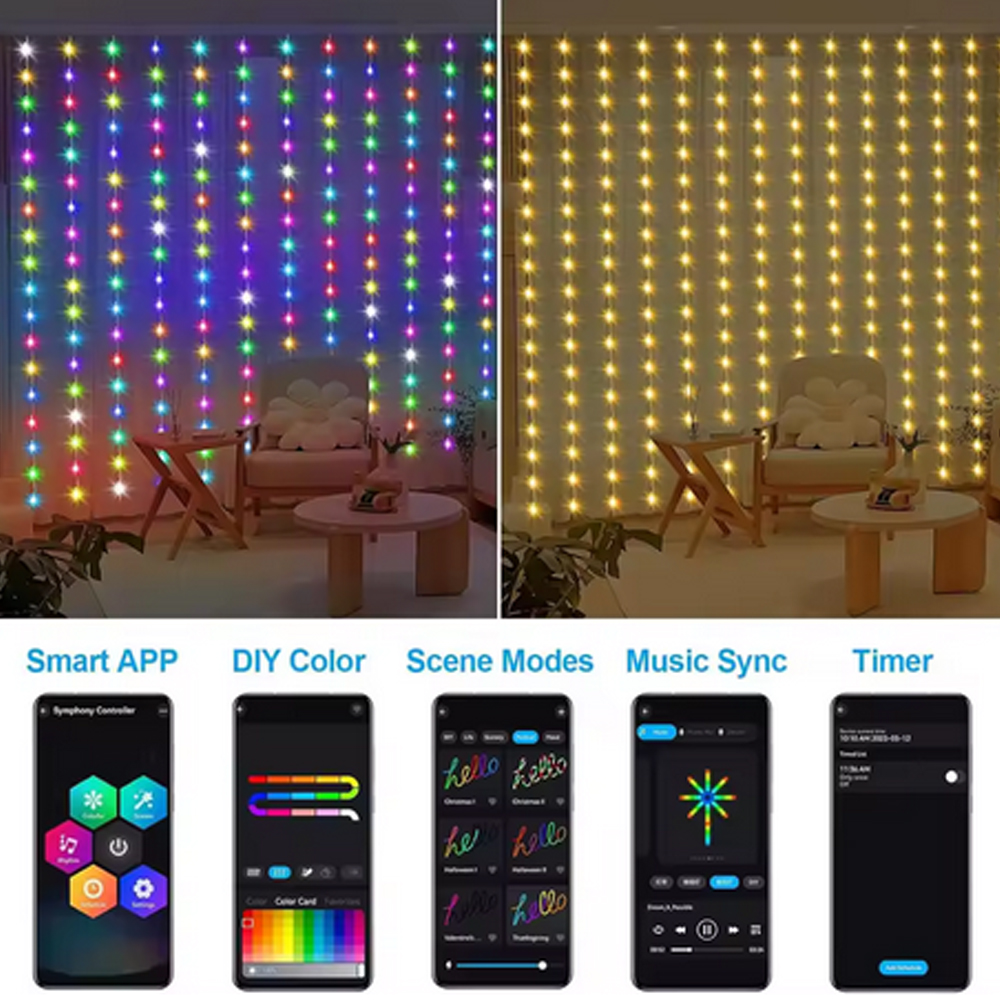 3M RGB Smart LED Curtain Light – обзор и цена Lighting Decor For Wedding
