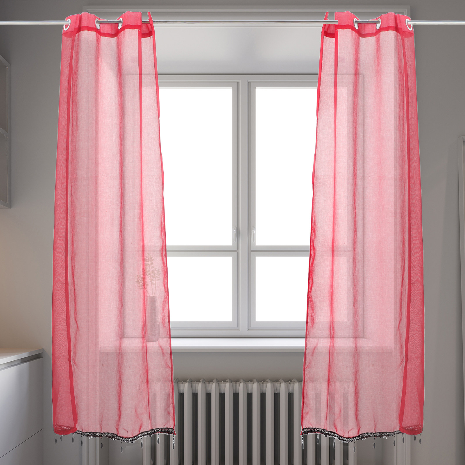 2Pcs Sheer Christmas Curtains  – обзор и цена Kitchen Decor Lighting
